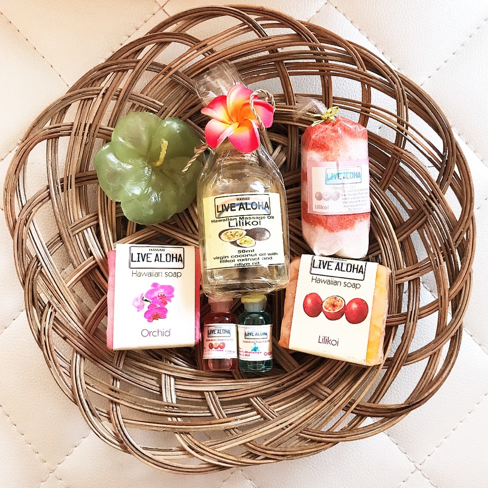 Live Aloha Authentic Hawaiian Gift basket Oil soap